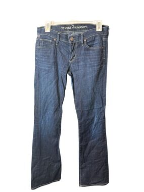 Citizens Of Humanity Dita Dark Blue Flare Jeans Sz 27 petite stretchy
